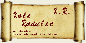 Kole Radulić vizit kartica